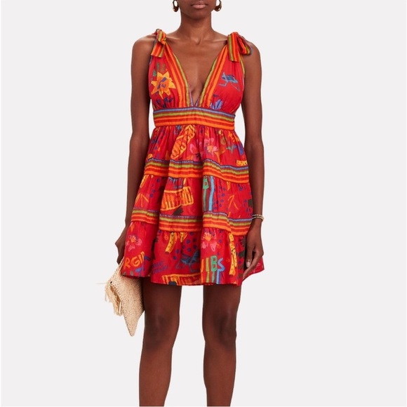 FARM Rio Dresses & Skirts - FARM RIO good vibes mini dress red 100% cotton size L